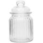 Clear Glass Candy Jar Set - 4 Pcs Small Cookie Container with Lid Tea Storage Canisters (350 ML/12 OZ)