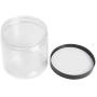 SBYURE 6 Pack 15 oz Round Clear Plastic Jars With Black Lids,Round PET Airtight Containers for Kitchen & Household Food Storage,Dry Goods,Honey,Nuts and More