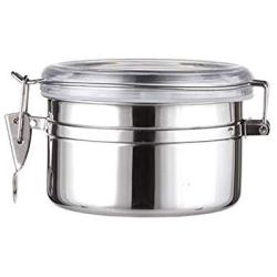 YUXITIA Stainless Steel Cafe Canister with Clear Arylic Lid & Locking Clamp