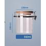 Glass Storage Jar with wood Lid Clear Coffee Bean & Kitchen food Container With Clamp Airtight Heat resistant Si glass storage bottle (18 oz)