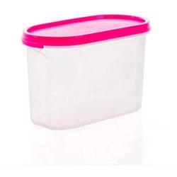 Kitchen Food Storage Jar Airtight Food Storage Kitchen Glass Jar Moisture-Proof Home Multi-Purpose Jam Bottle Cruet Plastic Oval Storage Tank With Lid, Red
