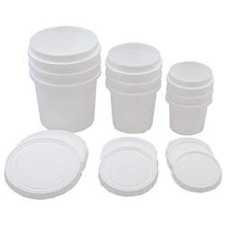 Superfos Vapor Lock HDPE Set of 3 sizes (Half-Pint, Pint, Quart) Containers and Lids Pack of 9