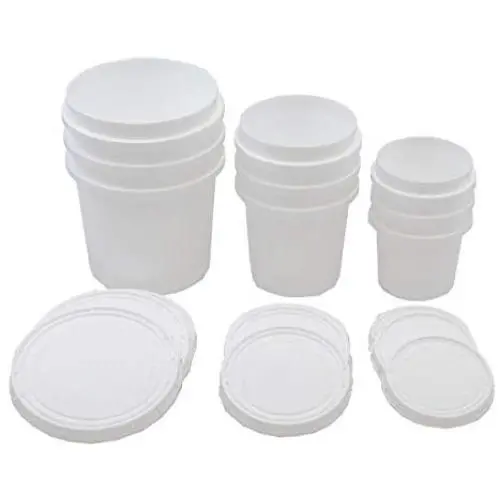 Superfos Vapor Lock HDPE Set of 3 sizes (Half-Pint, Pint, Quart) Containers and Lids Pack of 9