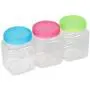 Plastic Jars Unique Yet Complimentary Lid Colors 3pk