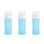 3Pcs Round Silicon Leakproof Travel bottles Empty Refillable Squeeze Containers Tubes Perfect for Carry-on Luggage Liquid Toiletries and Cream Blue (60ml/2oz)