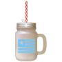 Light Blue We Pledge Allegiance To The Flag Frosted Glass Mason Jar With Straw