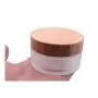 50g/1.7OZ Travel Bottle Empty Cosmetic Container Environmental Bamboo Lid Frosted Glass Bottle Cream Jars Pot with Inner Liner 1pc