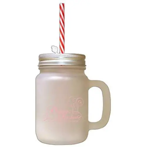 Sanfte Rosa Bio Küchenchefhut mit Frostglas-Marmeladenvorratsglas mit Strohhalse
