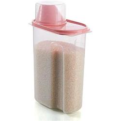 Kitchen Food Storage Jar Airtight Food Storage Kitchen Glass Jar Moisture-Proof Home Multi-Purpose Jam Bottle Cruet Storage Tank Plastic Transparent, Pink 2.5L