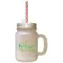 Green Home Where Our Story Begins Frosted Glass Mason Jar With Straw