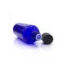 3PCS 100ml/3.4oz Wiederbefüllbare Leere Blaue Glasflasche für Ätherisches Öl, Kosmetikbehälter, Dosierbehälter, Glasgefäße mit Orifice-Reduzierer und schwarzer Kappe für Aromatherapie, Parfüm, Kölnisch Wasser, Laborchemikalien