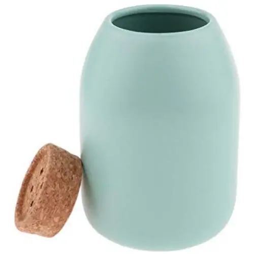 Kitchen Canister, Food Storage Container, Ceramic Pot Jar for Cereal Tea Sugar Serving - Light Green-M(Button Top) Kitchen Canister, Food Storage Container, Ceramic Pot Jar for Cereal Tea Sugar Serving - Light Green-M(Button Top)