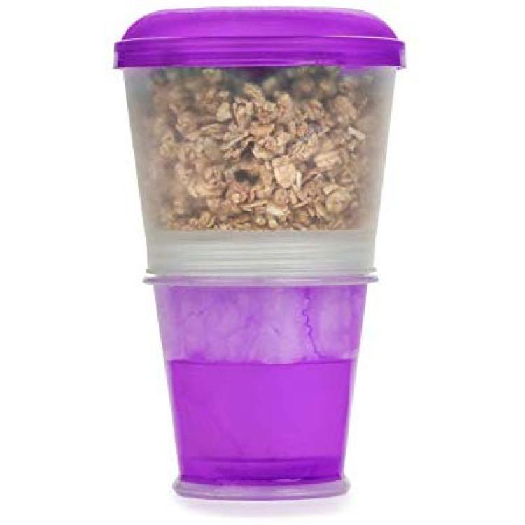 Cereal On the Go Cups Breakfast Drink Cups Portable Yogurt and Cereal To-Go  Container Cup (Blue)