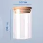 Transparente Hochborosilikatglas Küchen Lagerbehälter Glas Lebensmittel Candy Cookie Aufbewahrungsglas Organisationsbehälter, 65 x 80 mm

透明高硼硅玻璃厨房储存瓶 食品糖果饼干储存罐整理容器，65 x 80 毫米