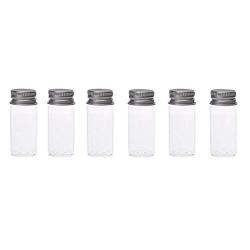 6Pcs Empty Refillable Clear Plastic Small Storage Container Bottle Jars with Aluminum Lid For Cosmetics Travel Essential Oils Powders Creams Ointments Grease and More(10ml/0.34oz)