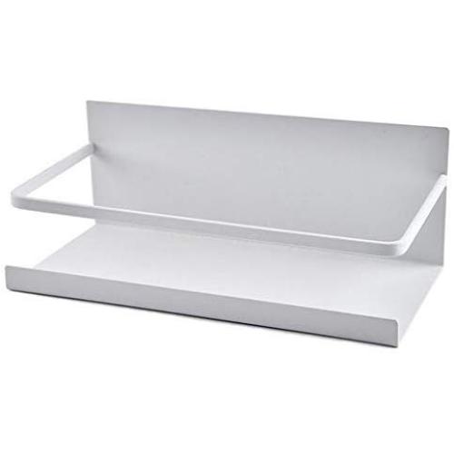 Magnetic Kitchen Rack Fridge Organizer,Starwak Metal Refrigerator Side Storage Shelf,Spice Jars Rack,Paper Towel Roll Holder,Home Rustproof Multi-use Punch-free Shelving Storage Unit Wall Mount(White)