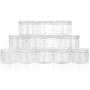 Slime Containers with Water-tight Lids (8 oz, 12 Pack) - Clear Plastic Food Storage Jars with Individual Labels- Great for your slime kit - BPA Free