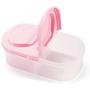 Kitchen Food Storage Jar Airtight Food Storage 4 Pack Plastic Fridge Microwav Food Storage Box Container Set with Lids 2 Divided Boxes Good Tightness, Moistureproof and Preservation Store Dried Food,