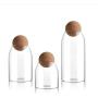 3Pcs Multifunctional Sealed Can Kitchen Storage Bottles Glass Tea Candy Jars with Cork Lid Food Grains Coffee Bean Container Jar