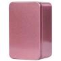 Yardwe Rectangular Tinplate Tea Tin Mini Tea Container Coffee Sugar Storage Box for Loose Tea 13x8x6cm(Pink)