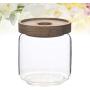 UPKOCH Glass Food Storage Jar Canister with Clip Top Bamboo Lids Glass Storage Container for Loose Tea Coffee Bean Sugar Salt 500ML
