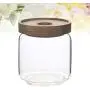 UPKOCH Glass Food Storage Jar Canister with Clip Top Bamboo Lids Glass Storage Container for Loose Tea Coffee Bean Sugar Salt 500ML