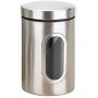 Kitchen Cylinder Food Storage Containers 304 Stainless Steel Jars with Airtight Lids Small Coffee Canisters, Rustic Home Decor,Pantry Organization and Storage for Tea Snacks Sugar Spice 1.5L Silver