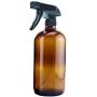 BOTTMA 16oz Empty Amber Glass Spray Bottles Boston glass bottle, spray bottle, Refillable essential oil bottle with Black Trigger Sprayers and caps