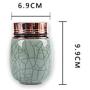 Portable Mini Tea Cans Metal Cover Ceramic Small Tea Pot Caddies Coffee Beans Jar Candy Storage Canister,F