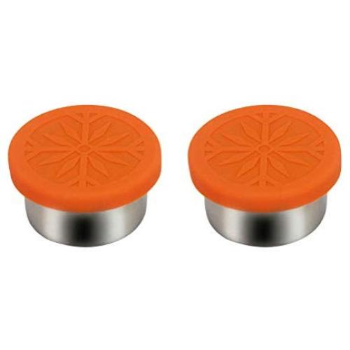 UPKOCH 2pcs Stainless Steel Spice jar Food Storage Container Leakproof Snack Salad Dressing Seasoning Pot with Silicone Lid