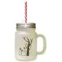 Brown Tree Ghosts Boo Halloween Frosted Glass Mason Jar With Straw Brown Tree Ghosts Boo Halloween Frosted Glass Mason Jar With Straw