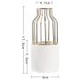 Scandinavian Ceramic Iron Wire Vase Plant Hydroponic Jar Elegance Flower Detachable Storage Jar Minimalist Desktop Decor Art Vas,Middle Gold
