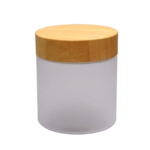 1Pc 250ML 8.5oz Upscale PET Plastic Bottles Jar Pot Container Case With Bamboo Lid For Box For Face Cream Lotion Make up Cosmetic Storage Packaging