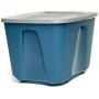 HOMZ 18 Gallon Eco Storage Container, Blue Base, Silver Lid, 4 Pack