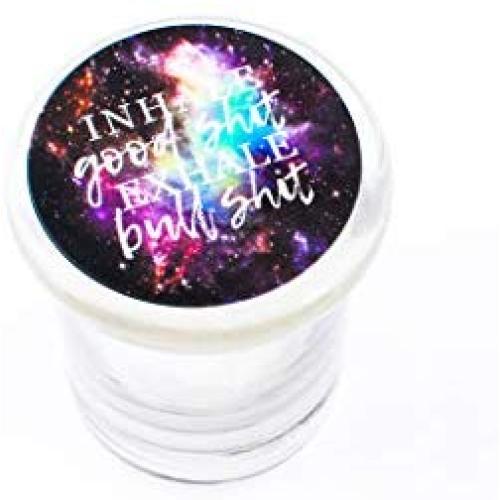 Glass Storage Jars Food Safe | Inhale Exhale | Multiple Sizes & Designs |Air Tight Smell Proof (Galaxy, Large)