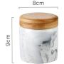 OnePine 275ml Food Storage Jar with Sealed Bamboo Lid, Marble Pattern Ceramic Coffee Canister for Tea Sugar Coffee Bean Nuts Grain