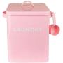 Laundry Detergent Powder Storage Tin Box Large Galvanized Metal Buckets Food/Flour/Sundries Kitchen Storage Tin Box Canister Containers- Pink
