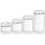WEEMAA 4-pieces Set Glass Jars with Airtight Lids, Suitable for Flour and Sugar Containers, Different Size for Storage Candy Cookie Jar .Includes 18oz 32oz 43oz 58oz