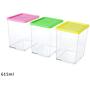 JUIOKK 3-Pack Plastic Sealed Dispensers for Food Storage with Lids Stackable Cereal Containers