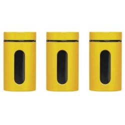 Premier Housewares Storage Canisters - Set of 3 - White Yellow