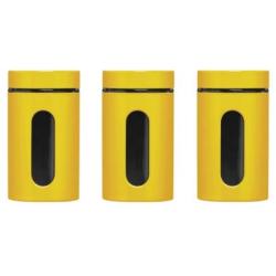 Premier Housewares Storage Canisters - Set of 3 - White Yellow