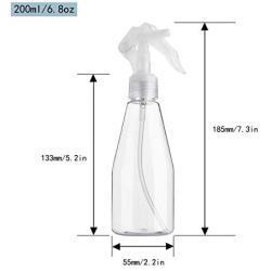 Empty Spray Bottles, Dedoot 2 Pack Small Spray Bottle 7oz Plastic Refillable Trigger Sprayer, Leak Proof Plant Mister Spray Bottles for Cleaning Solutions, Hair Care, Essential Oils