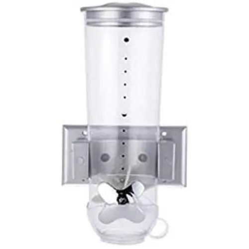 Poniu Cereal Dispenser, Plastic Storage Canister, Transparent, Wall-Mounted, Snack Grain Container Tank, Sealed Storage Jar, Practical Cans for Kitchen (Gray) Poniu Cereal Dispenser, Plastic Storage Canister, Transparent, Wall-Mounted, Snack Grain Container Tank, Sealed Storage Jar, Practical Cans for Kitchen (Gray)