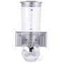 Poniu Cereal Dispenser, Plastic Storage Canister, Transparent, Wall-Mounted, Snack Grain Container Tank, Sealed Storage Jar, Practical Cans for Kitchen (Gray)
