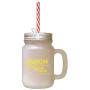 Yellow Imagination Is Not The Talent Of Some Men Frosted Glass Mason Jar With Straw