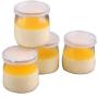 Sunormi 200ml Pudding Yogurt Glass Jars With Plastic Lids 6oz,Pack of 3