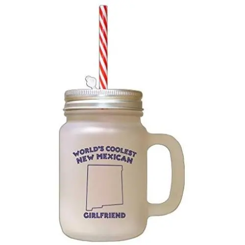 Navy Welt’s Coolest Neue Mexikanische Freundin NM Gefrosteter Glas Mason Jar Mit Stroh