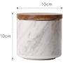 Imitation Marble Ceramics Storage Jar with Wooden Cover Sealed Jar Kitchen Food Multigrain Coffee Bean Tea Storage Tank,A