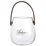 Unique Chic Nordic Glass Storage Jar Bottle With Leather Handle Minimalist Desk Storage Bottle Organizer Flower Vase Container Large Glass Storage Containers With Lids