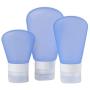 Jollymap Leak Proof Travel Bottles, Silicone Cream Jars Travel Accessories Refillable Silicone Travel Containers Containers Perfect for Liquid Toiletries (3 Pack Travel Bottles37ml，60ml，89ml)-Blue